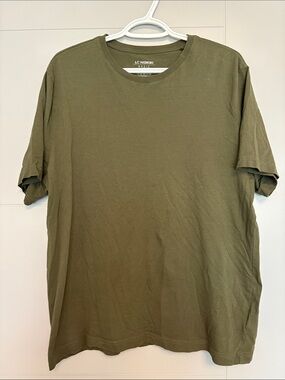 LC Waikiki Men's Olive Short-Sleeve Crew T-Shirt